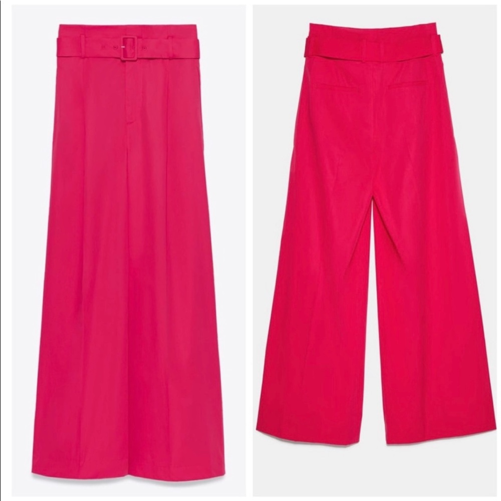 Zara fuchsia belted pants